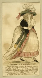 De mannelijke koets, uitgegeven door N. Moore, Londen, 25 maart 1787 (handgekleurde gravure)